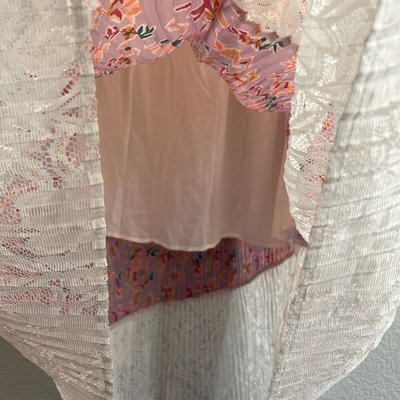 Laia Anthropologie Floral Tiered Asymmetrical Lined Midi Skirt Size Medium - Picture 6 of 9